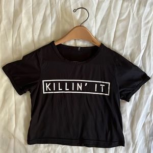 🔴Black Crop Top Small